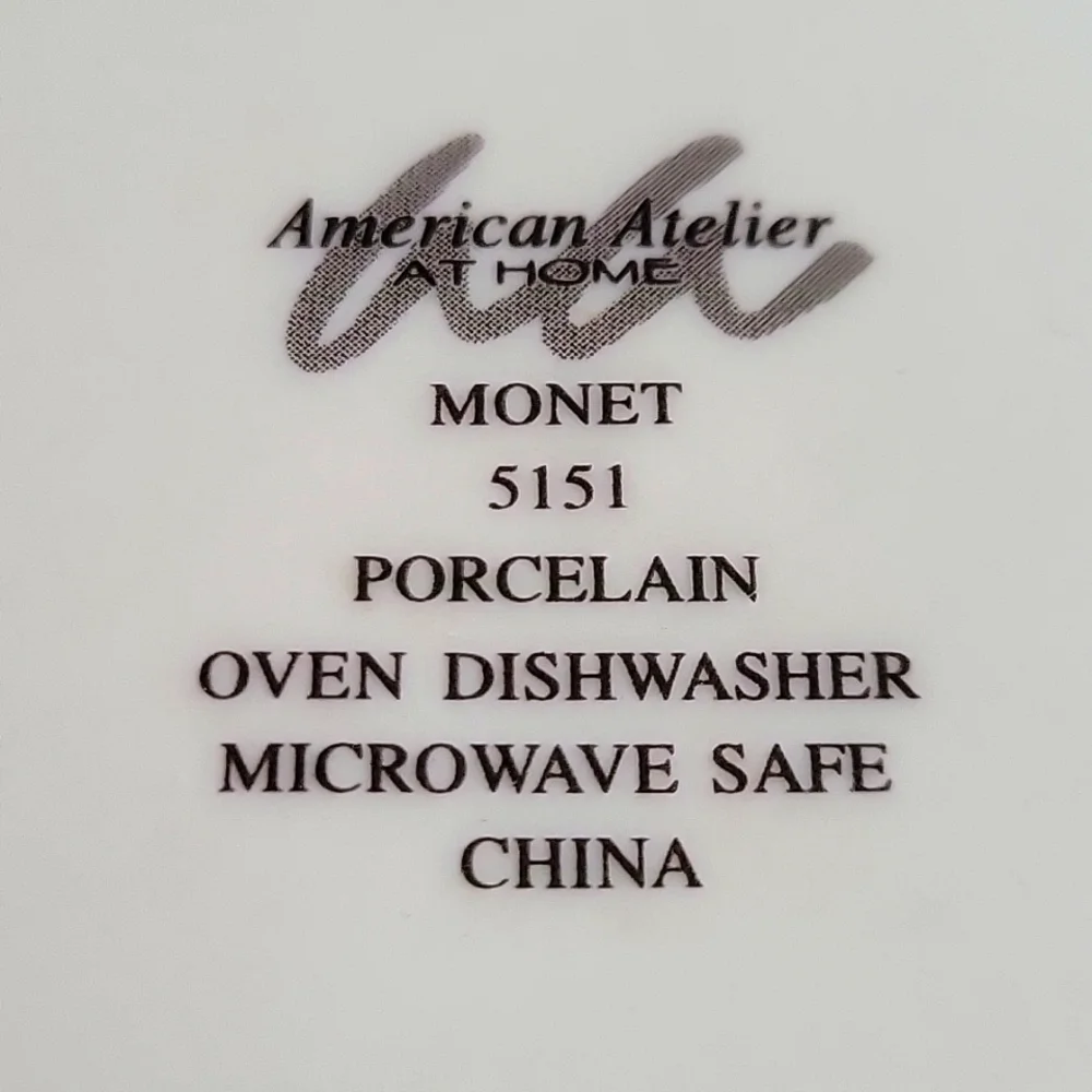 1 Vtg Chop Plate American Atelier Monet #5151 Porcelain Blue Sky Clouds